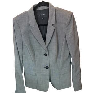 Lafayette 148 Structured Blazer Sz 8 Black Fine Houndstooth Career Officecore
